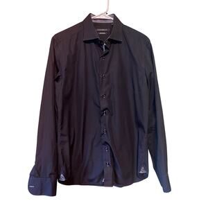 Hammermade Traveller Black Slim Fit Button Down Shirt Size Medium 15.5